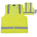 S205 ANSI Class 2 Tricot/ Mesh Surveyor's Vest w/ Clipboard Pouch (Large)